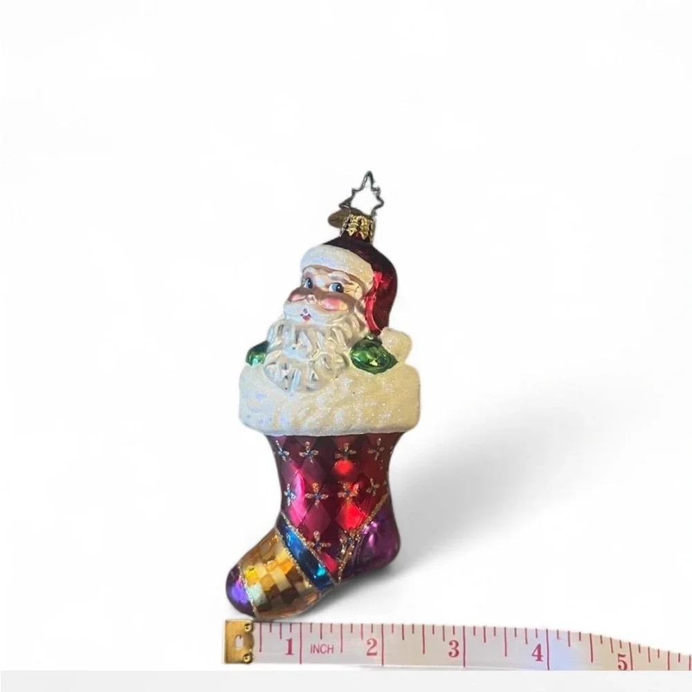 Christopher Radko Santa Stocking Clause Ornament - Red, Purple, and Gold